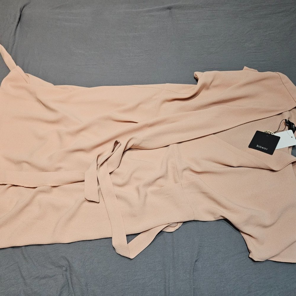 Short Sleeve Crepe Wrap Dress